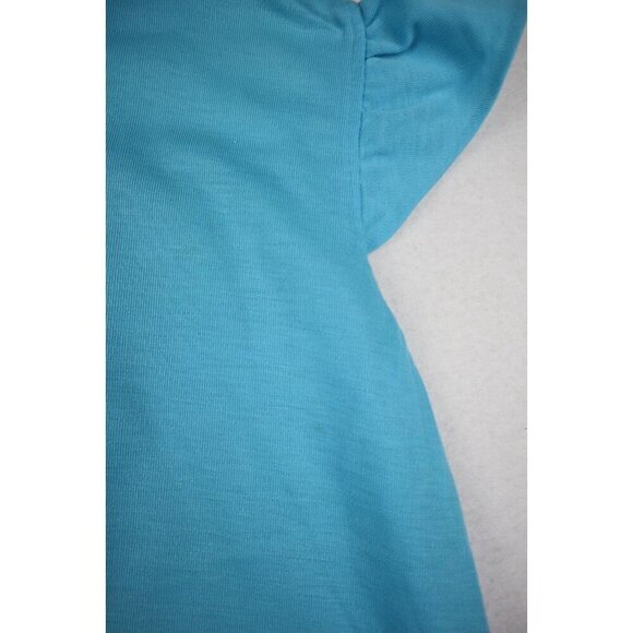 VINTAGE 1960'S 1970'S  GIRL'S BLUE EMBROIDERED DRESS - SIZE M - SPOTS - Picture 10 of 12